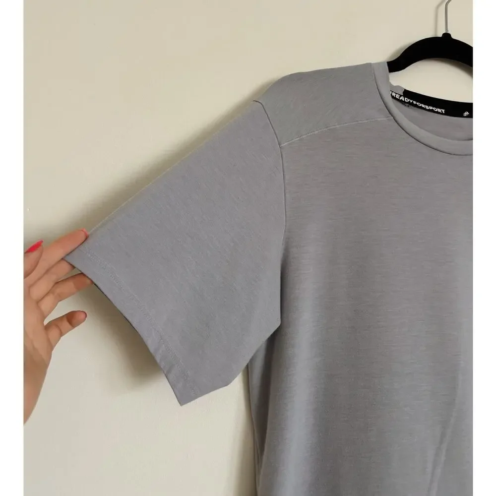 Light Grey Adidas Aeroready Short Sleeve Tee M